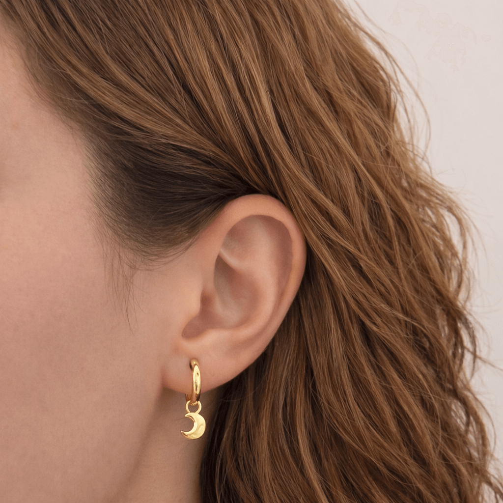 Star and Moon Huggie Earrings